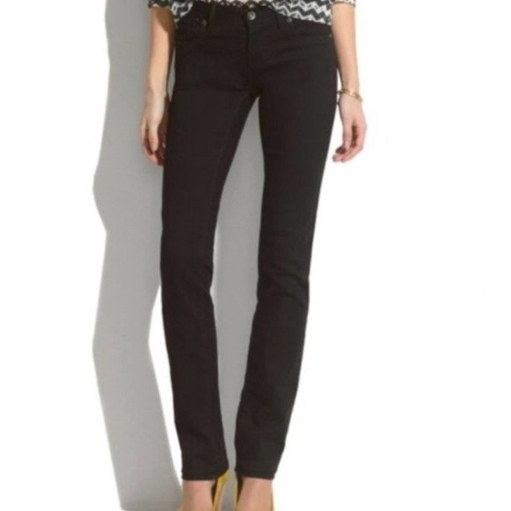 Madewell‎ Rail Straight Jeans Womens 27 Black Denim Straight Leg Mid Rise Pants